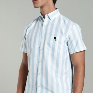 LS 002||Blue stripes|| Half Sleeve Shirt