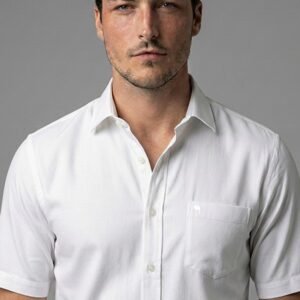 LS 004||WHITE|| Half Sleeve Shirts || 100% Cotton