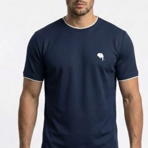 RHS002B||NAVY|| Round Neck Half Sleeve